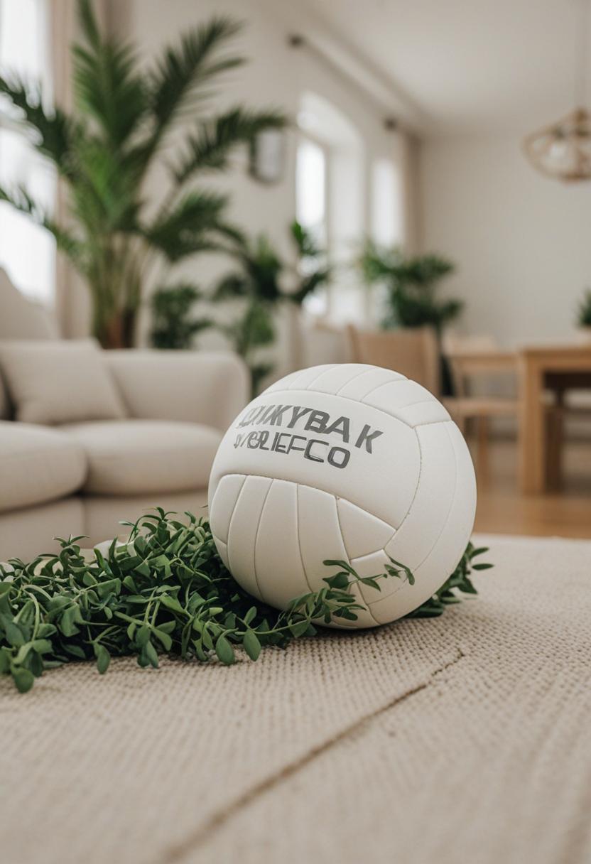 Vibrant green plants in a volleyball aesthetic.