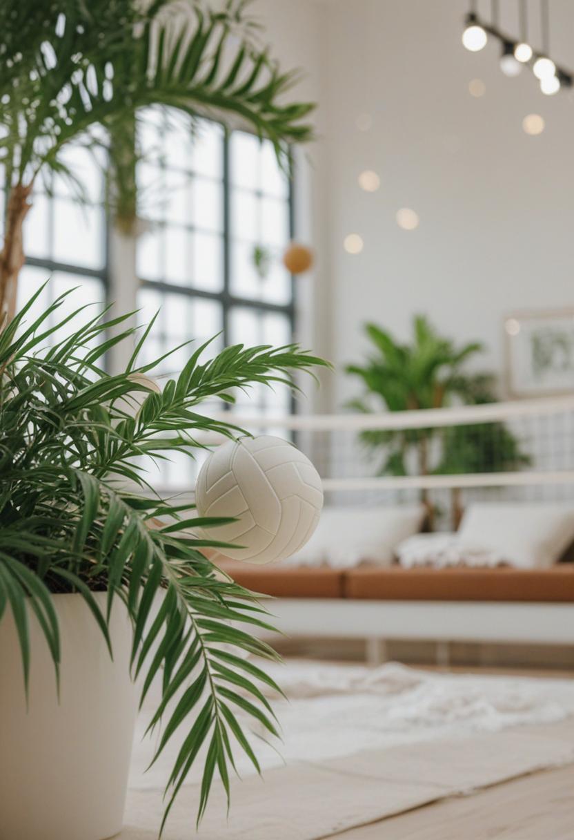 Volleyball meets greenery in vibrant plant vibes.