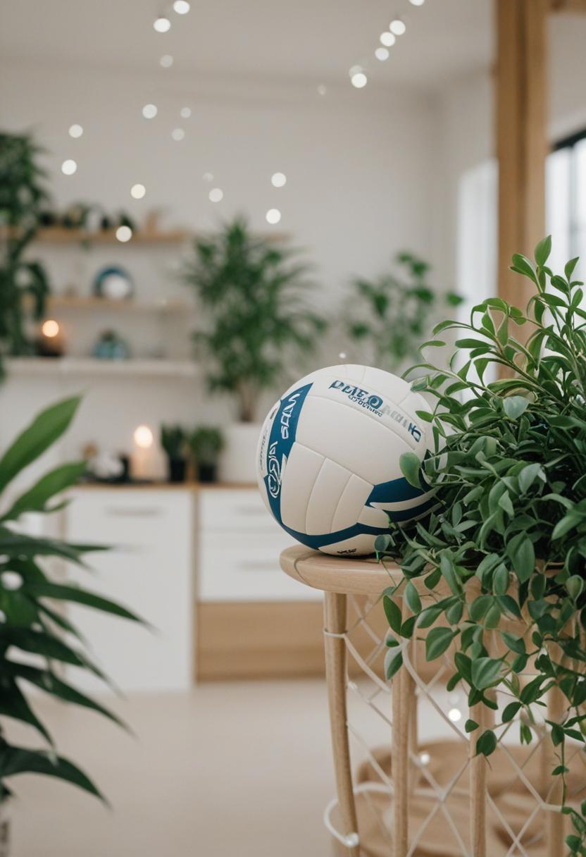 Volleyball meets greenery in vibrant plant vibes.
