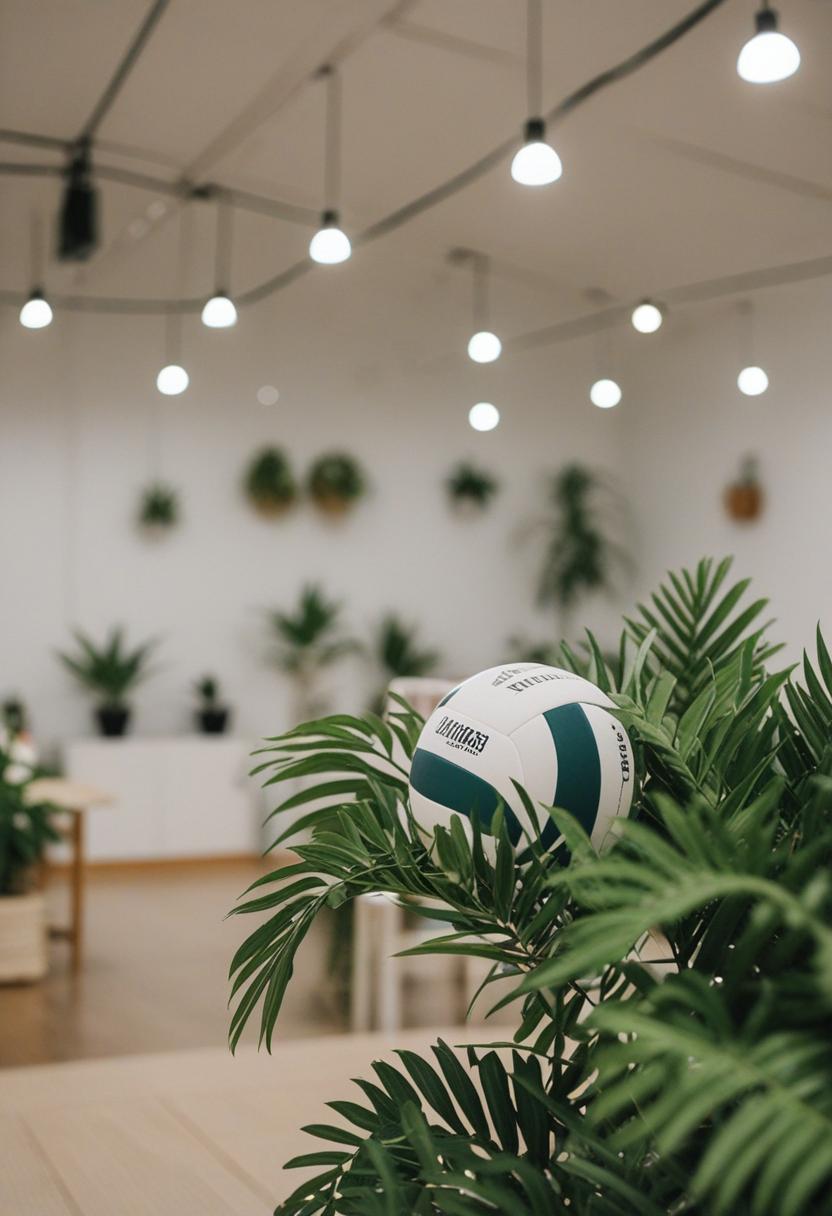Volleyball meets greenery in serene plant vibes.