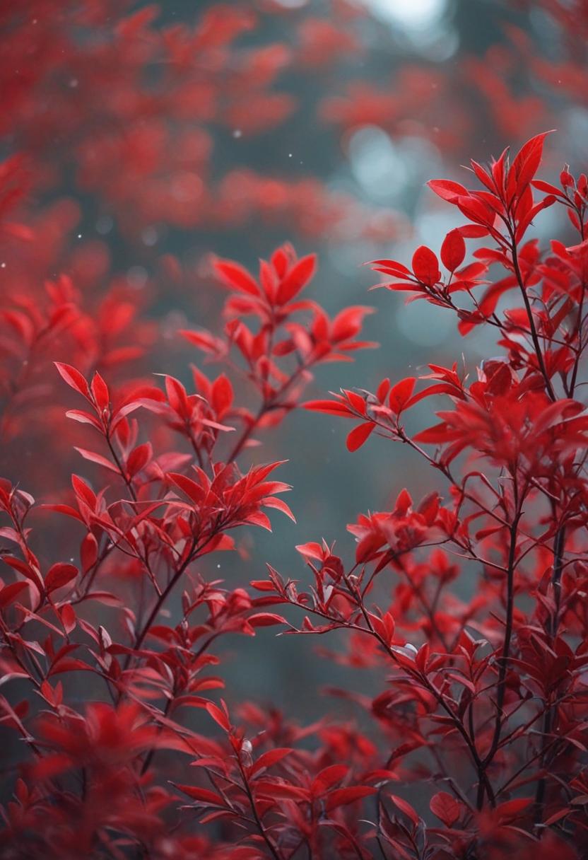 Red background, elegant and vibrant aesthetic.