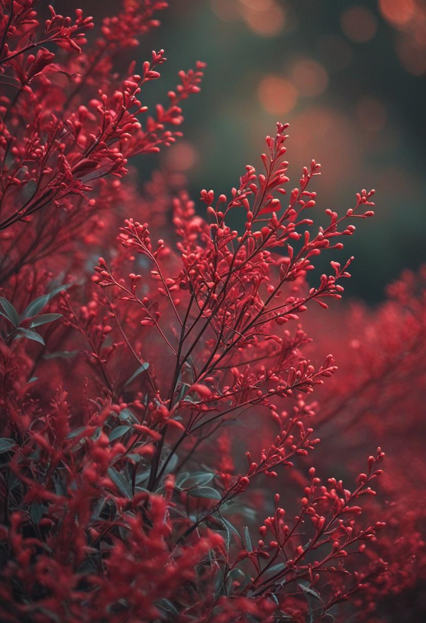Red background, minimalist aesthetic.