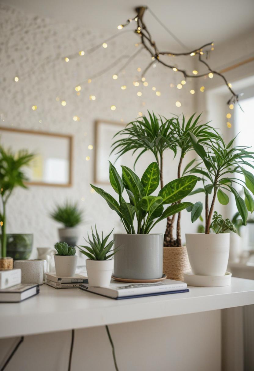 DIY room decor with plants and natural touches.