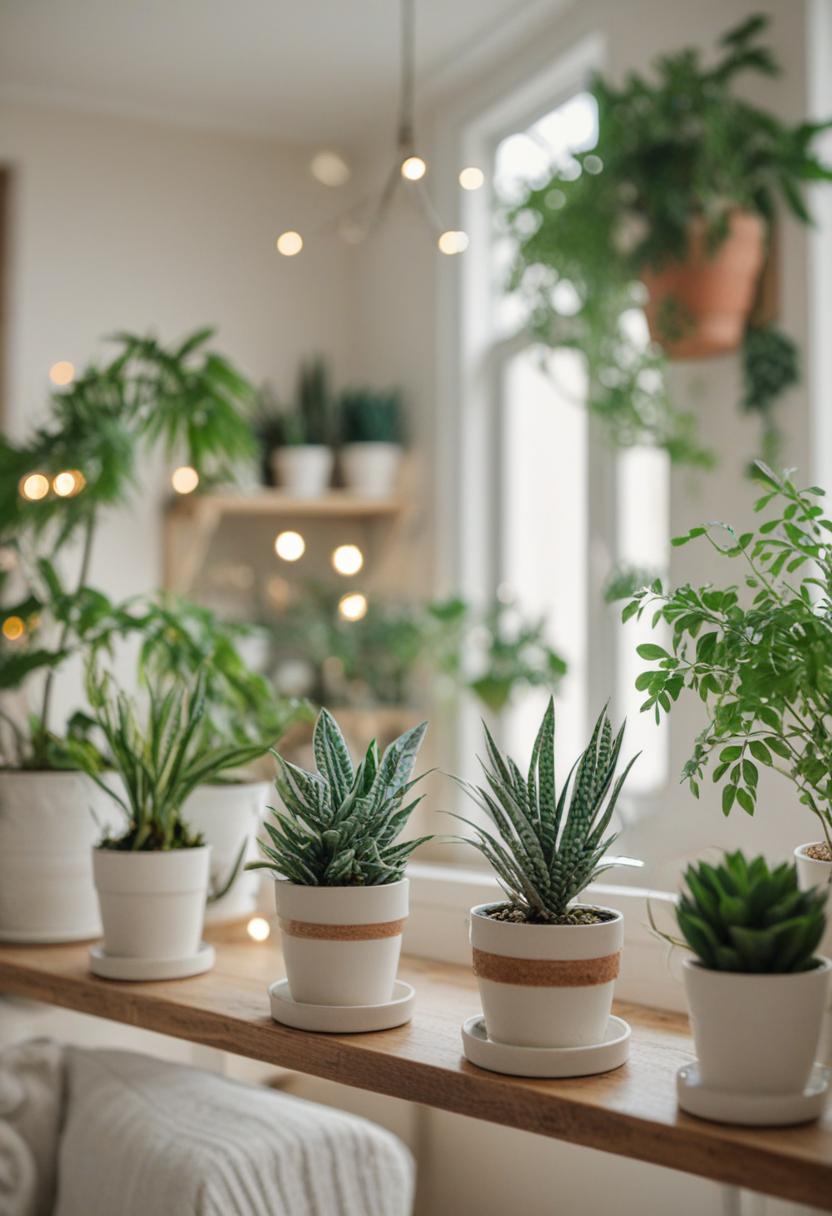 DIY room decor with plants and nature-inspired accents.