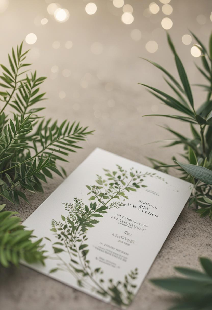 Elegant plant pattern invitation card design.