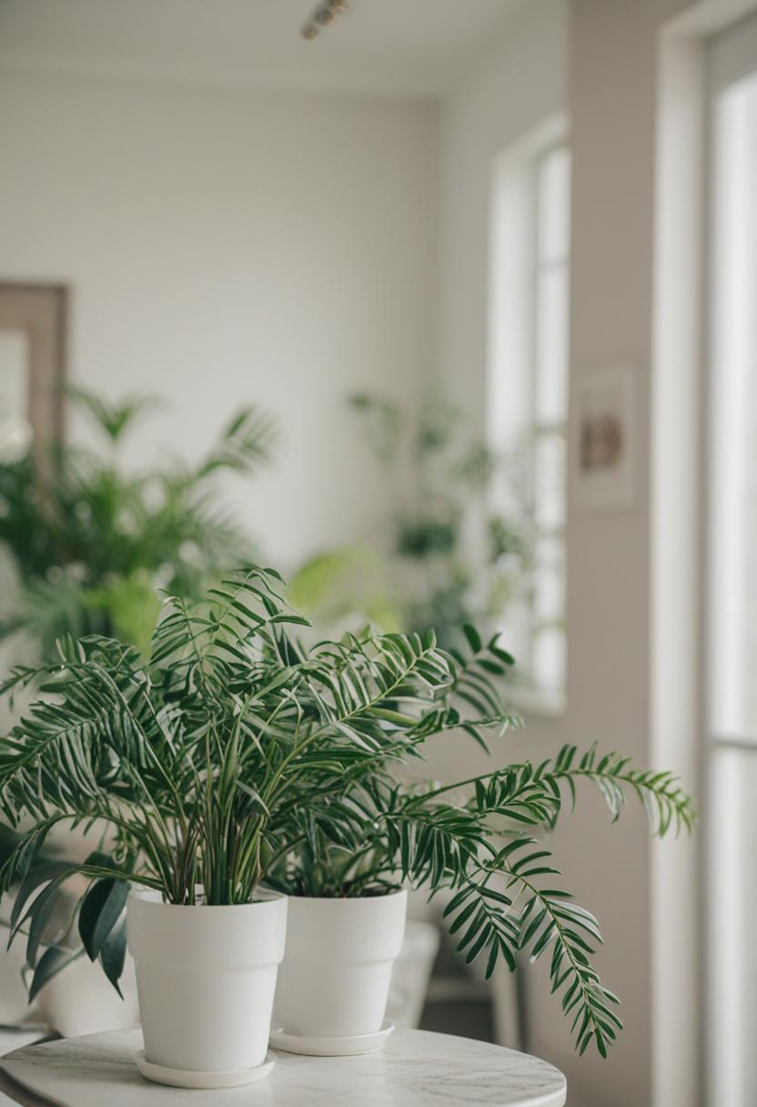 Elegant home decor with indoor plants.