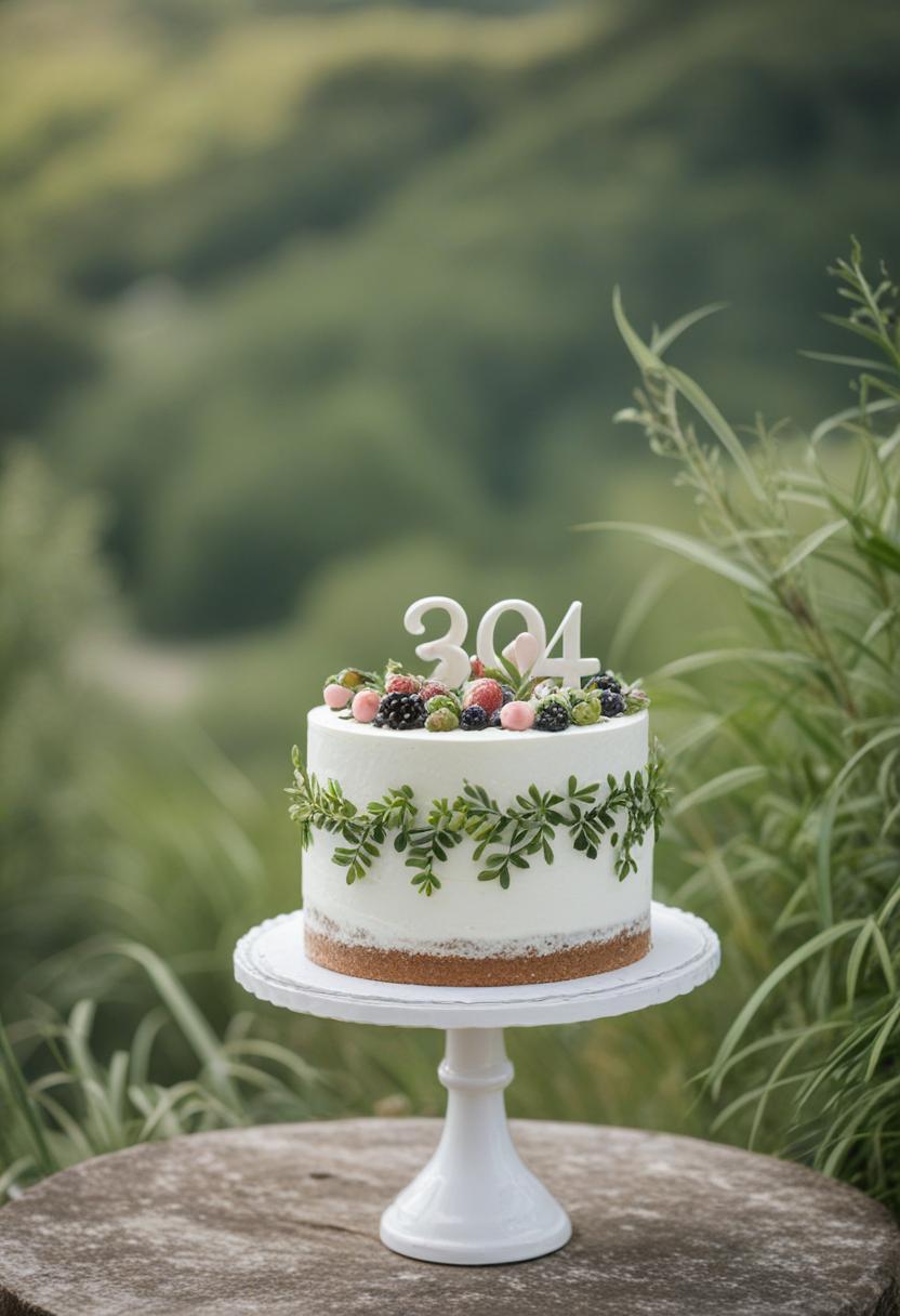 Celebrating nature's beauty on an anniversary cake.