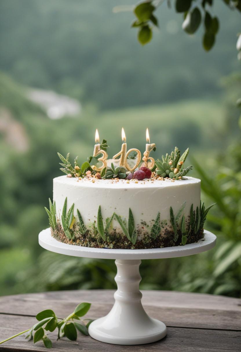 Celebrating nature's beauty on an anniversary cake.