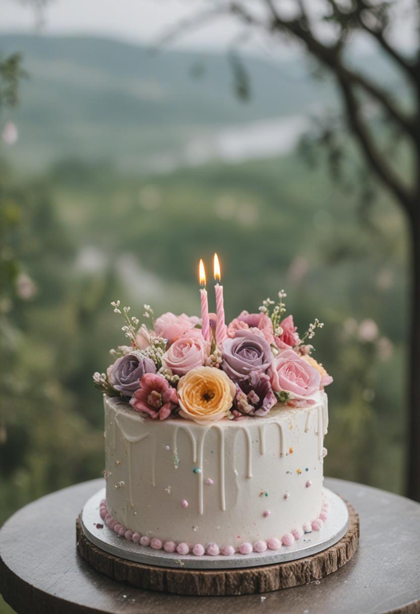 Floral birthday cake designs for a colorful celebration.