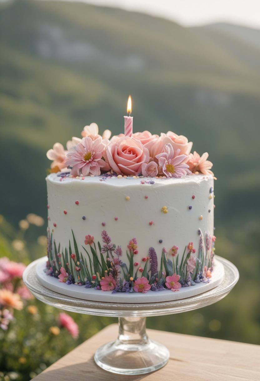 Floral birthday cake designs for a colorful celebration.