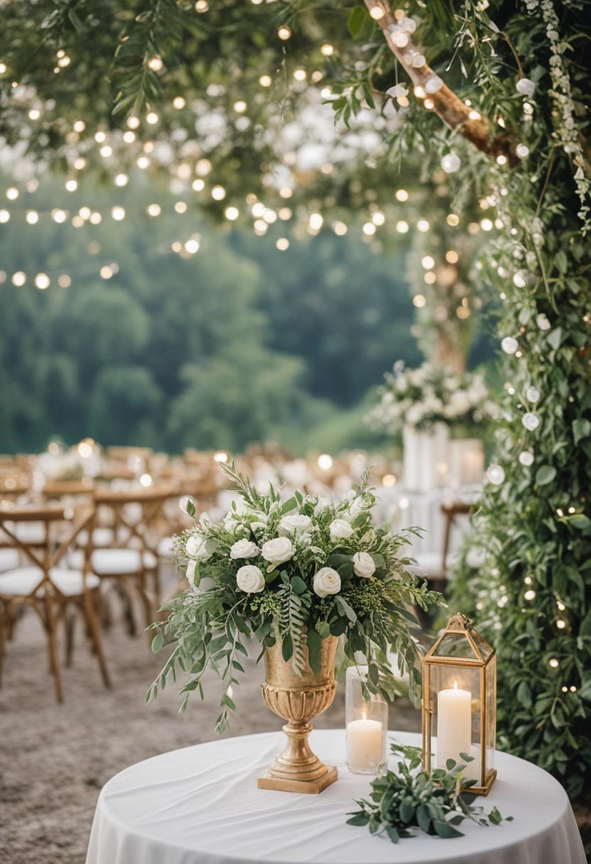 Elegant greenery wedding decorations.