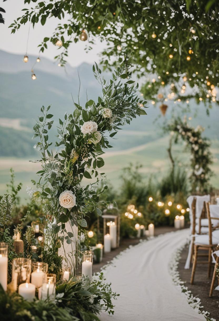 Wedding decor with natural plant elements.