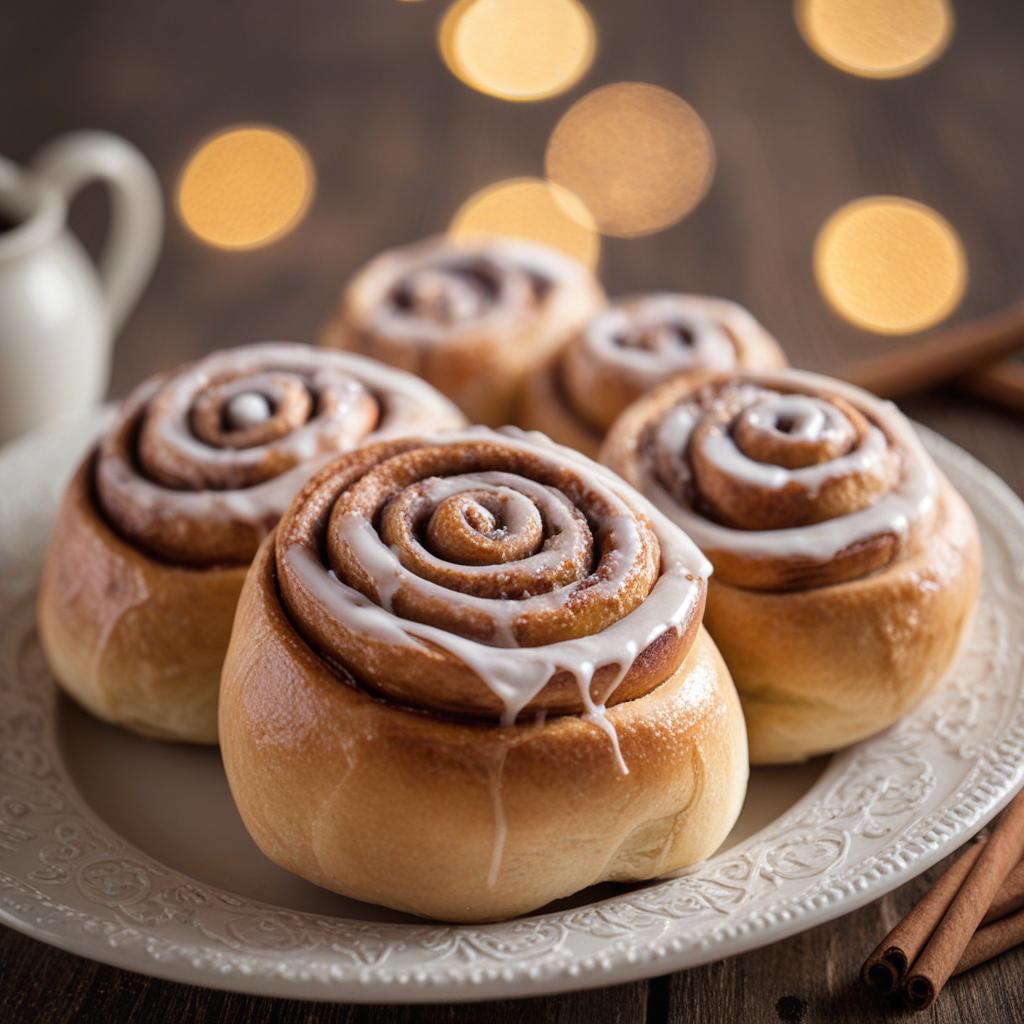 Soft, fragrant cinnamon rolls in a cozy baked aesthetic.