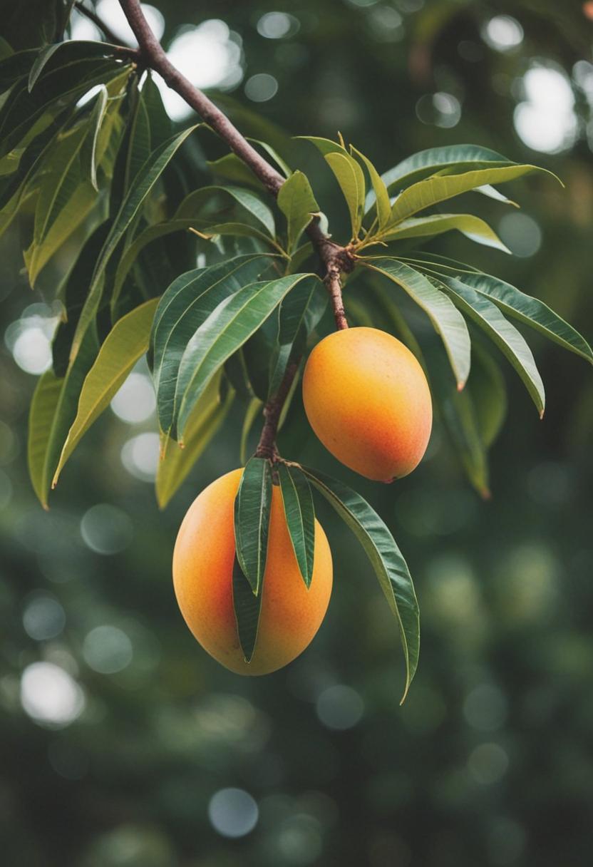 Juicy mango in vibrant tropical style.