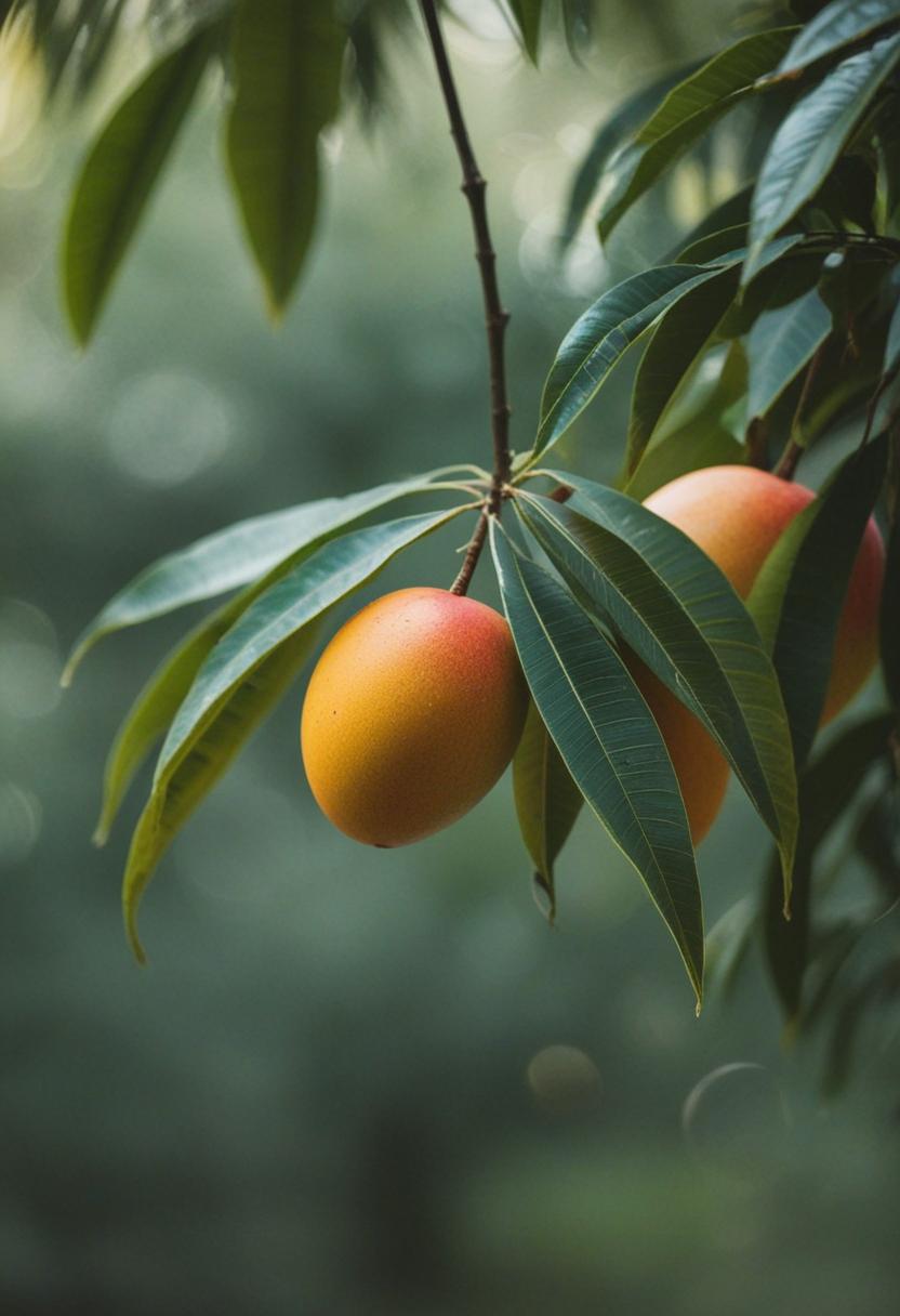 Juicy mango slices in summer sunshine.