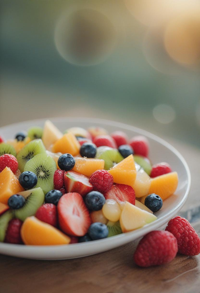 Vibrant fruits in a colorful bowl.