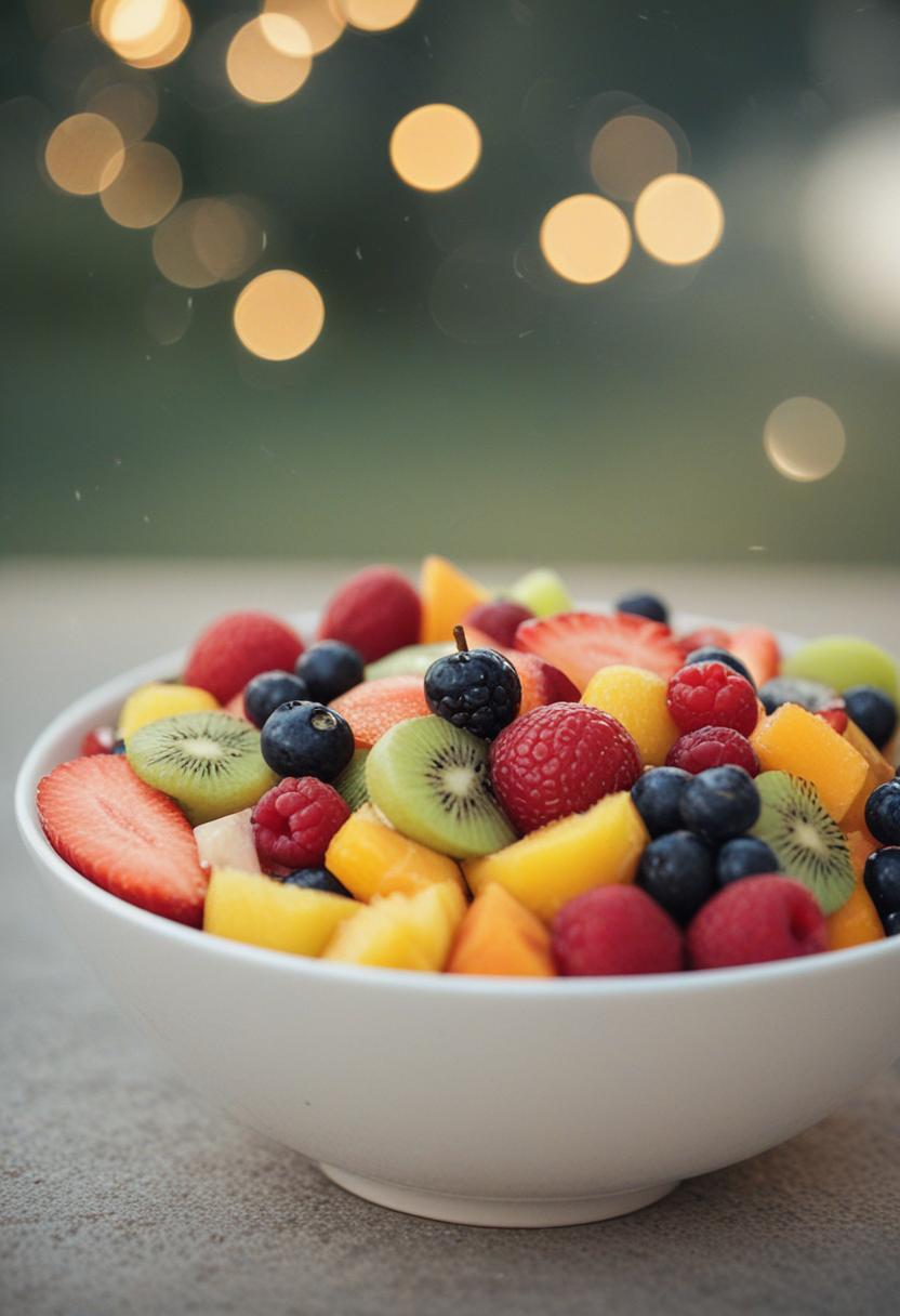 Colorful fruit salad with vibrant variety and aesthetic appeal.