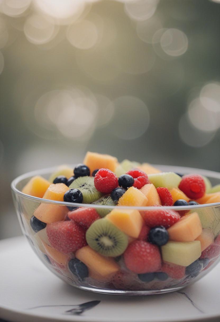 Vibrant fruit salad with colorful, fresh ingredients.