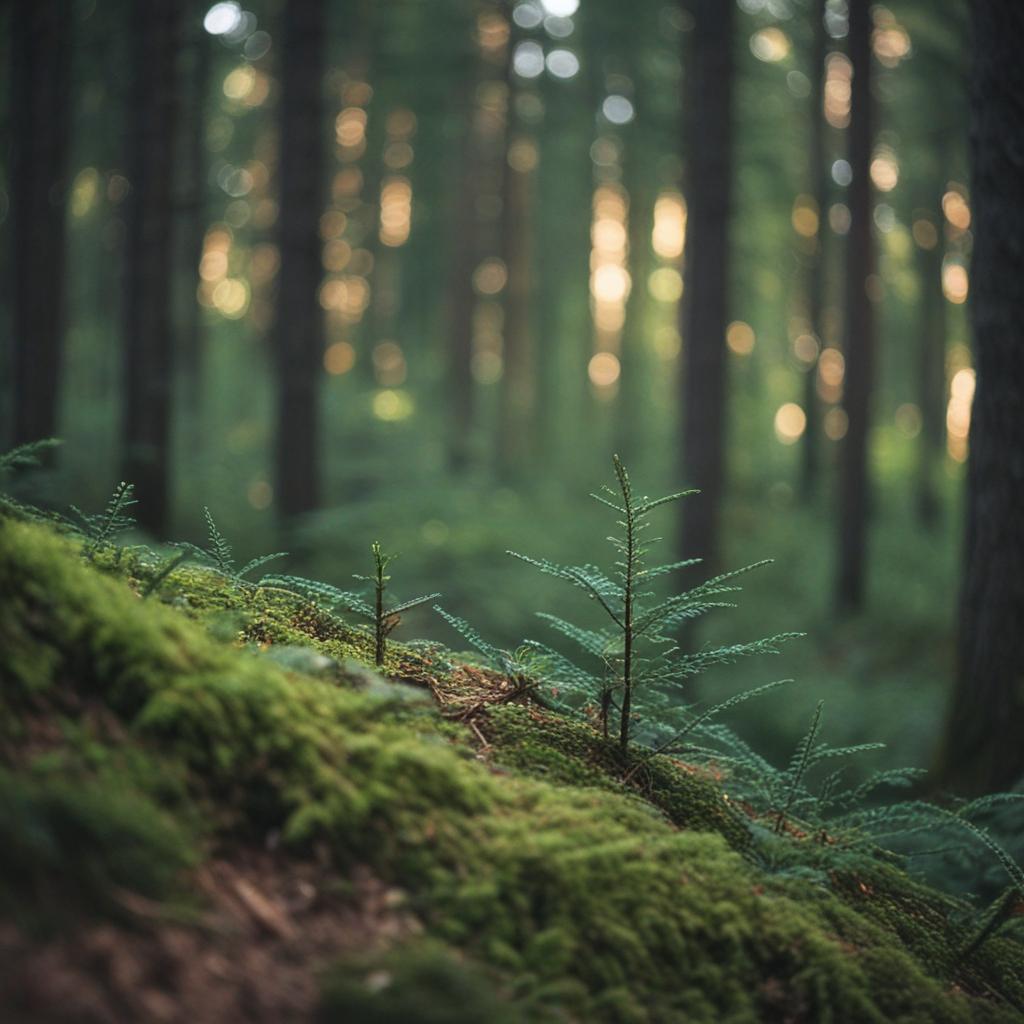 Mystic light echoes in a serene forest.