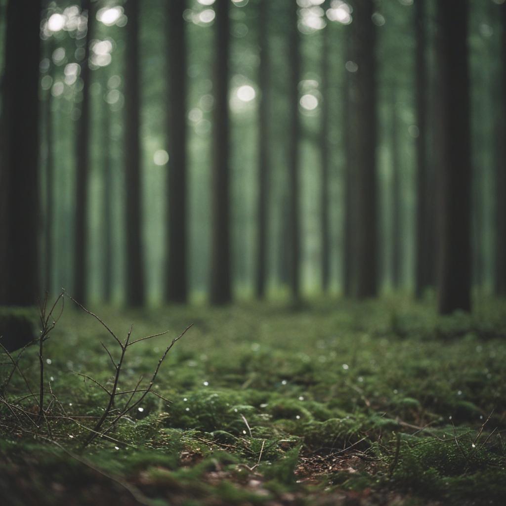 Magical light dances through the forest.
