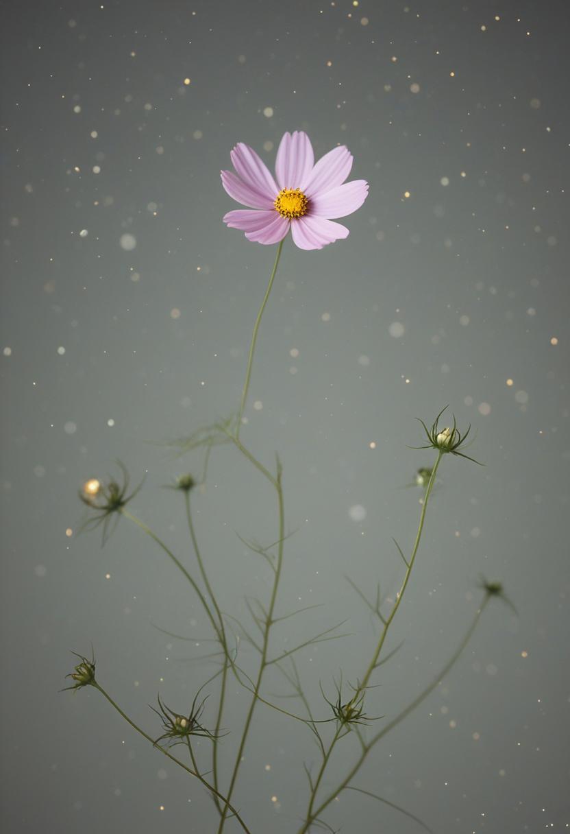 Stellar minimalism in a cosmic studio glow.