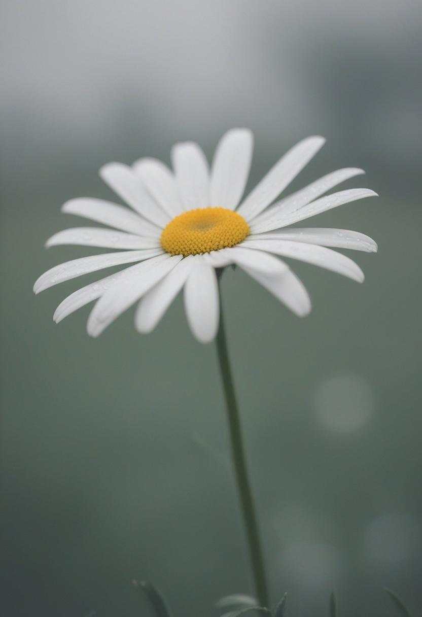 Daisy aesthetic with cloudy sky and minimalist text.