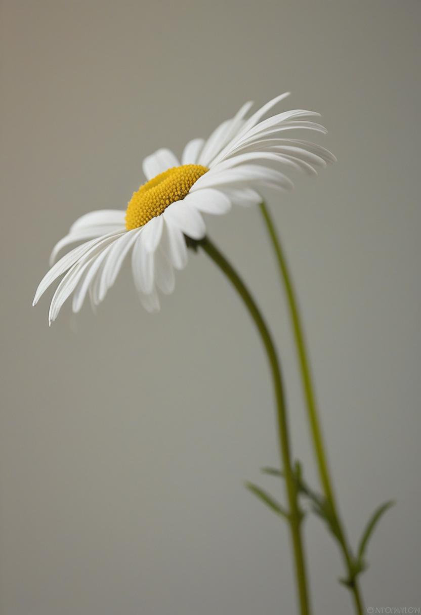 Soft light, minimalist studio, daisy aesthetic.