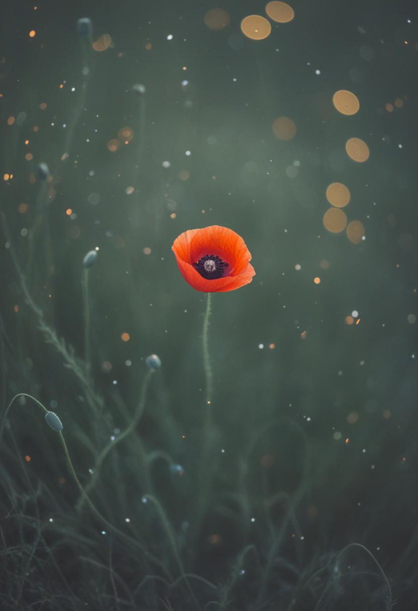 Poppy starlight in minimalist top-down view.